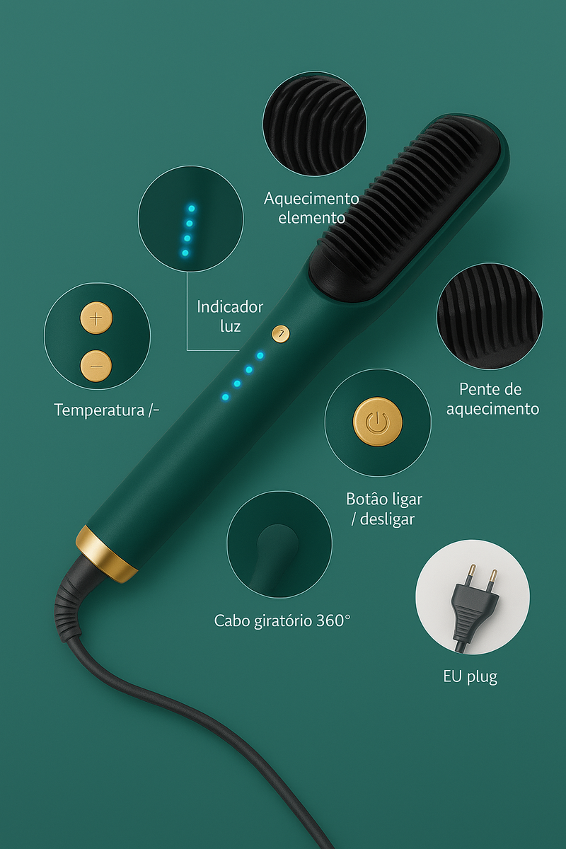 Escova Alisadora 3 em 1