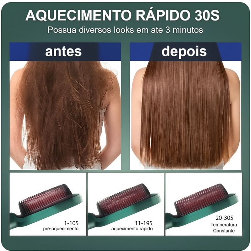 Escova Alisadora 3 em 1